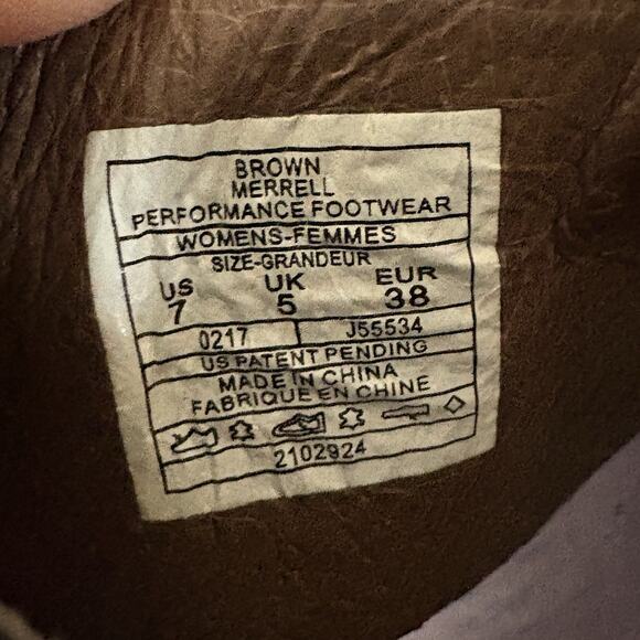 Womens 7 Merrell Around Town Back Strap Sandals Brown Leather Slingback Casual - Picture 9 of 9